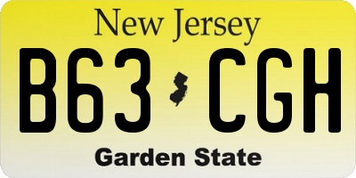 NJ license plate B63CGH