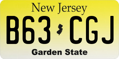 NJ license plate B63CGJ
