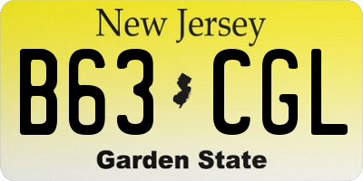 NJ license plate B63CGL