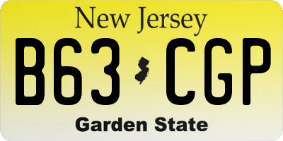 NJ license plate B63CGP