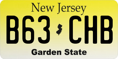 NJ license plate B63CHB