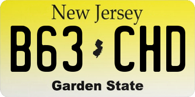 NJ license plate B63CHD