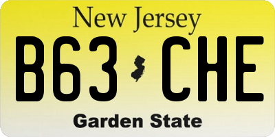 NJ license plate B63CHE