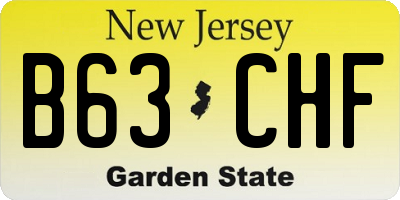 NJ license plate B63CHF