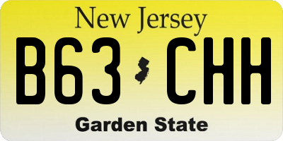 NJ license plate B63CHH
