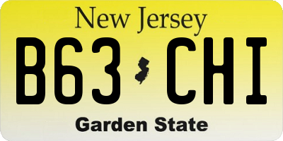 NJ license plate B63CHI
