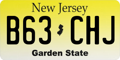 NJ license plate B63CHJ