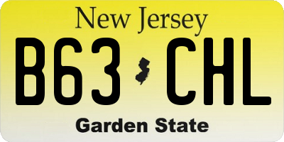 NJ license plate B63CHL