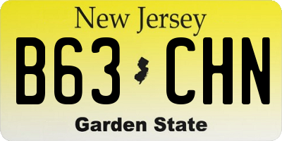 NJ license plate B63CHN