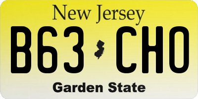 NJ license plate B63CHO