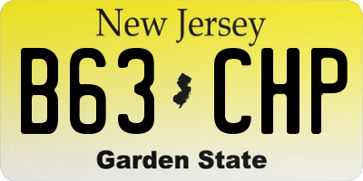 NJ license plate B63CHP