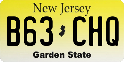 NJ license plate B63CHQ