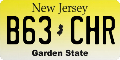 NJ license plate B63CHR