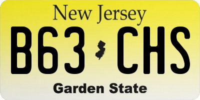 NJ license plate B63CHS