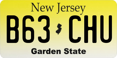 NJ license plate B63CHU