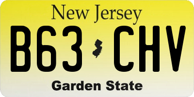 NJ license plate B63CHV