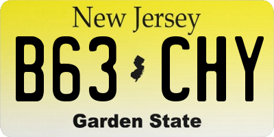 NJ license plate B63CHY