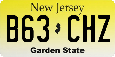 NJ license plate B63CHZ