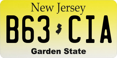 NJ license plate B63CIA