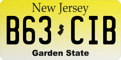 NJ license plate B63CIB