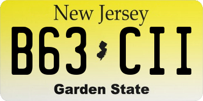 NJ license plate B63CII