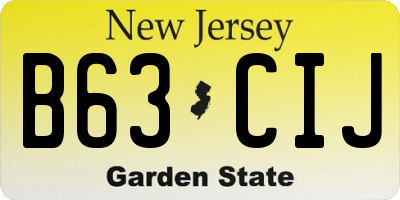 NJ license plate B63CIJ