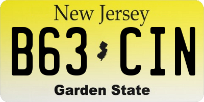 NJ license plate B63CIN