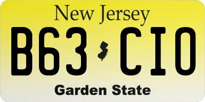 NJ license plate B63CIO