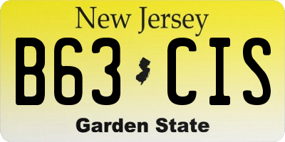 NJ license plate B63CIS