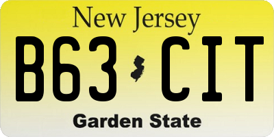 NJ license plate B63CIT