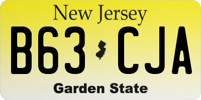 NJ license plate B63CJA