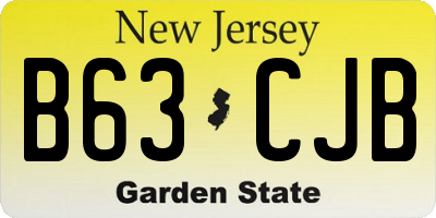 NJ license plate B63CJB
