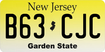 NJ license plate B63CJC