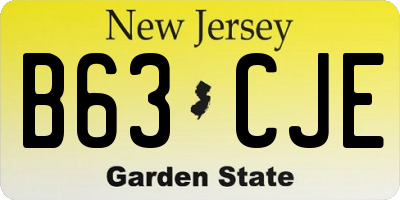 NJ license plate B63CJE