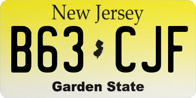 NJ license plate B63CJF
