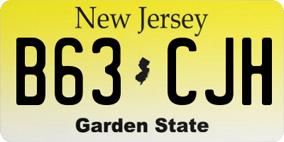 NJ license plate B63CJH