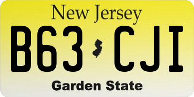 NJ license plate B63CJI