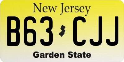 NJ license plate B63CJJ