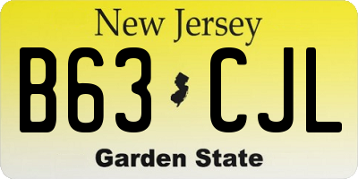 NJ license plate B63CJL