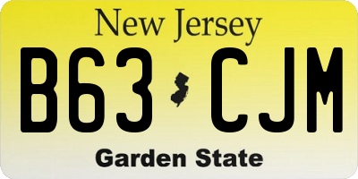 NJ license plate B63CJM