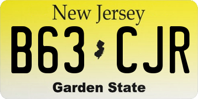 NJ license plate B63CJR