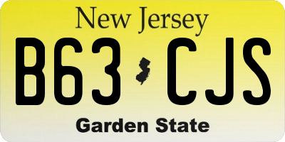 NJ license plate B63CJS