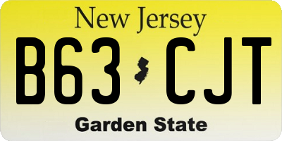NJ license plate B63CJT
