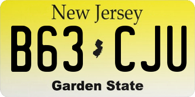 NJ license plate B63CJU