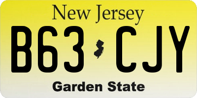 NJ license plate B63CJY