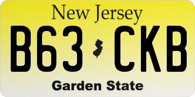 NJ license plate B63CKB