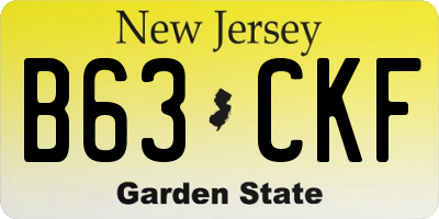 NJ license plate B63CKF