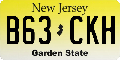 NJ license plate B63CKH
