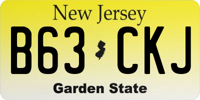NJ license plate B63CKJ