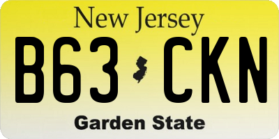 NJ license plate B63CKN